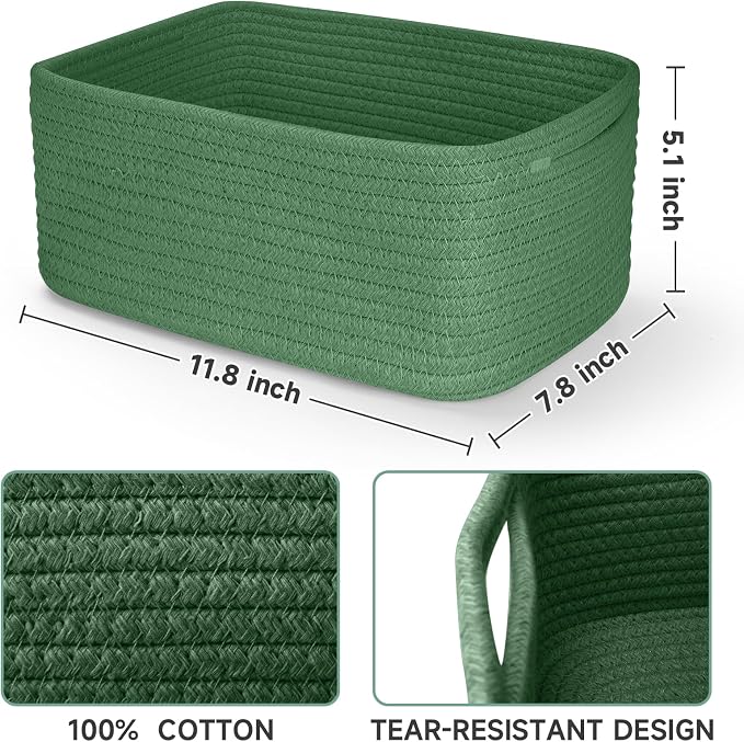 3-Pack Shelf Baskets for Organizing, Closet Organizer Bins, Small Woven Baskets - Image 2