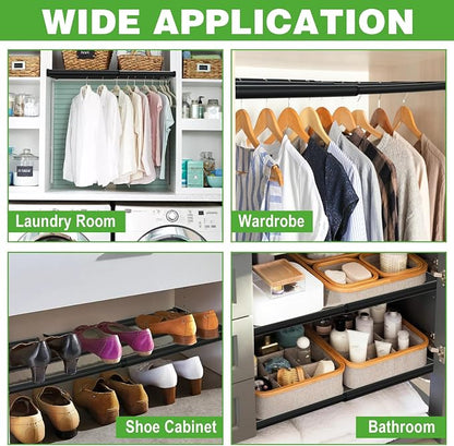 Expandable Closet Shelf, 16-24 Inches Metal Closet Rod Organizers and Storage - Image 8