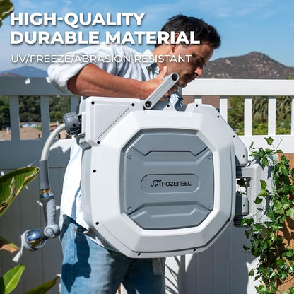 1/2" x 100+6 FT Heavy Duty Retractable Garden Hose Reel by HOZEREEL, Outdoor - Image 5