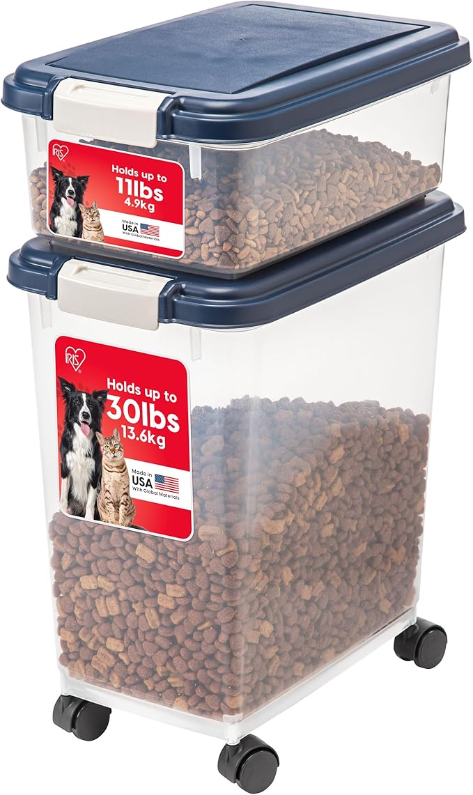 IRIS USA Dog Food Storage Container 30 lb + 11 lb, Stackable Combo Set by IRISUSA
