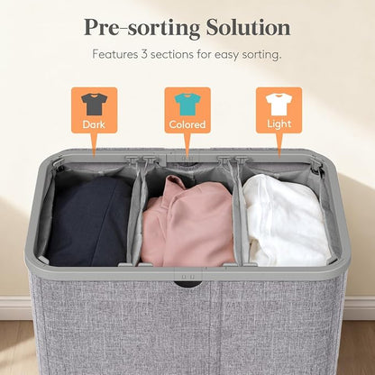 Lifewit 185L 3 Section Laundry Hamper - Image 3