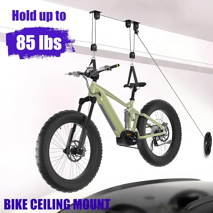 Bike Hoist, Heavy Duty Ebike Lift Pulley System - Image 2