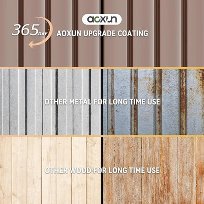Aoxun 6x4ft Shed with Floor Heavy-Duty Galvanized Steel Outdoor Storage Shed - Image 8