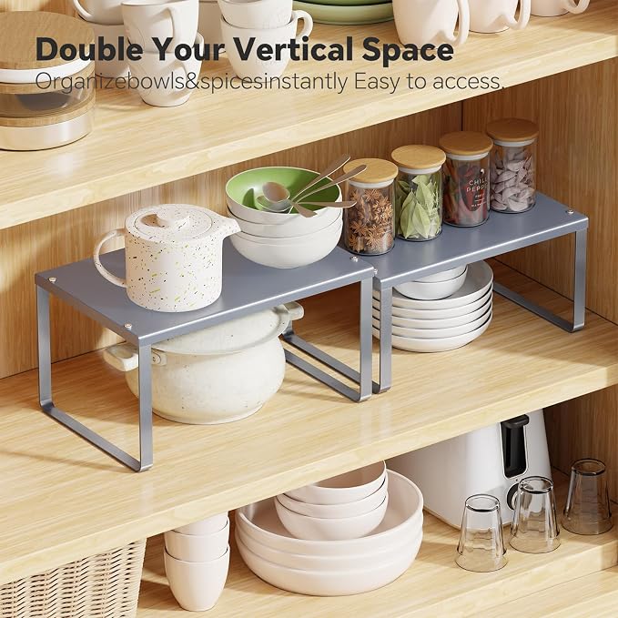 Simple Trending Cabinet Organizer Shelf, Kitchen Storage, Expandable, Metal - Image 4