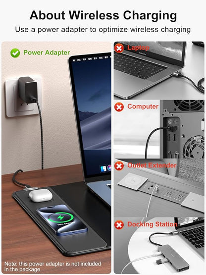 TopMade Wireless Charging Mouse Pad, Waterproof Gaming Mousepad - Image 7
