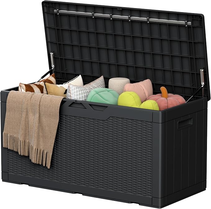 105 Gallon Deck Box Outdoor Indoor Waterproof Storage Box by Acurax