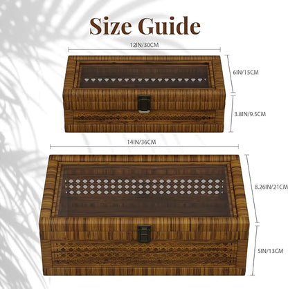 Rattan Decorative Box, Boho Display Boxes - Image 10