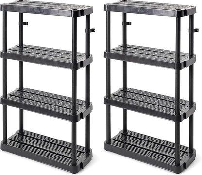 Gracious Living 4 Shelf Adjustable Height Medium Duty Storage Unit 14 x 32 x by GraciousLiving