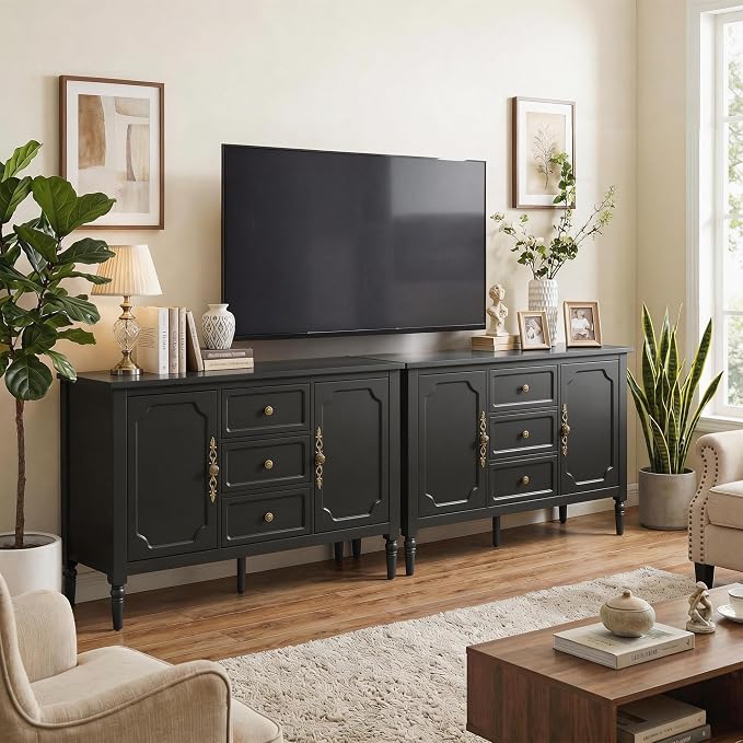 RoyalCraft Buffet Cabinet with Storage, Vintage Sideboard with 2 Doors & 3 - Image 8
