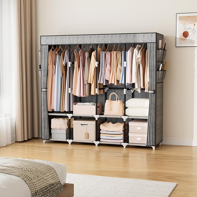 VTRIN Portable Closet for Hanging Clothes 67 Inch Wide Large Capacity Portable - Image 2