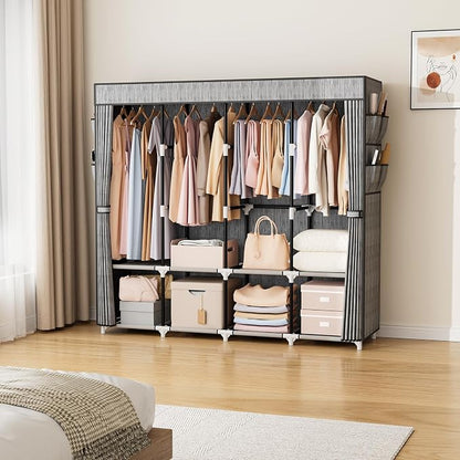 VTRIN Portable Closet for Hanging Clothes 67 Inch Wide Large Capacity Portable - Image 2