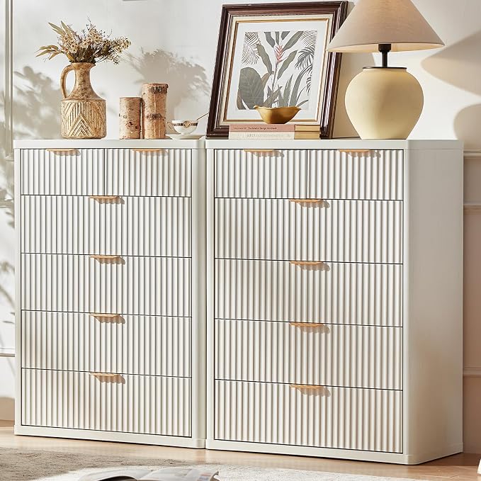 LEYAOYAO Fluted 6 Drawers Dresser by LEYAOYAO-Findtheshiningpointofyourideallife%EF%BC%81