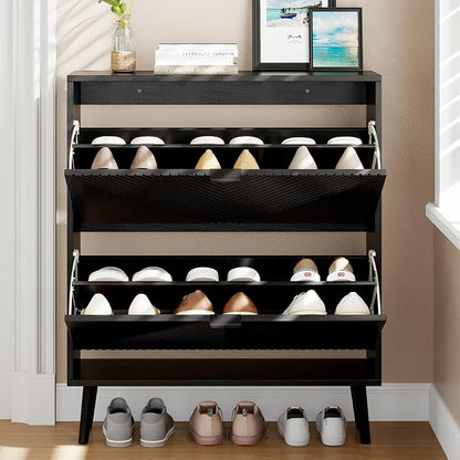oakvivo Shoe Cabinet Storage, Farmhouse Freestanding Organizer - Image 9