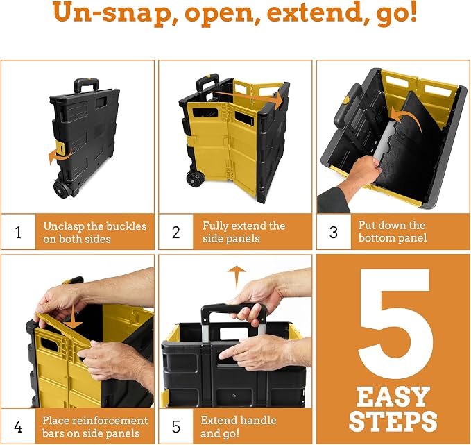 Ultra-Slim Rolling Collapsible Storage Pack-N-Roll Utility-carts, - Image 6