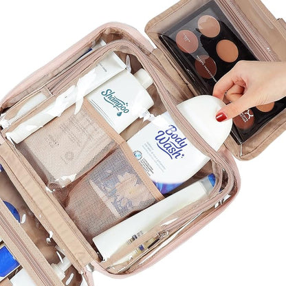 NISHEL Travel Toiletry Bag for Women, Makeup Essentials Organizer, Hanging Case - Image 4