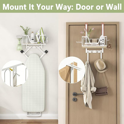 Ironing Board Hanger, CUFURNIX Wall Mount or Over the Door Iron Holder - Image 6