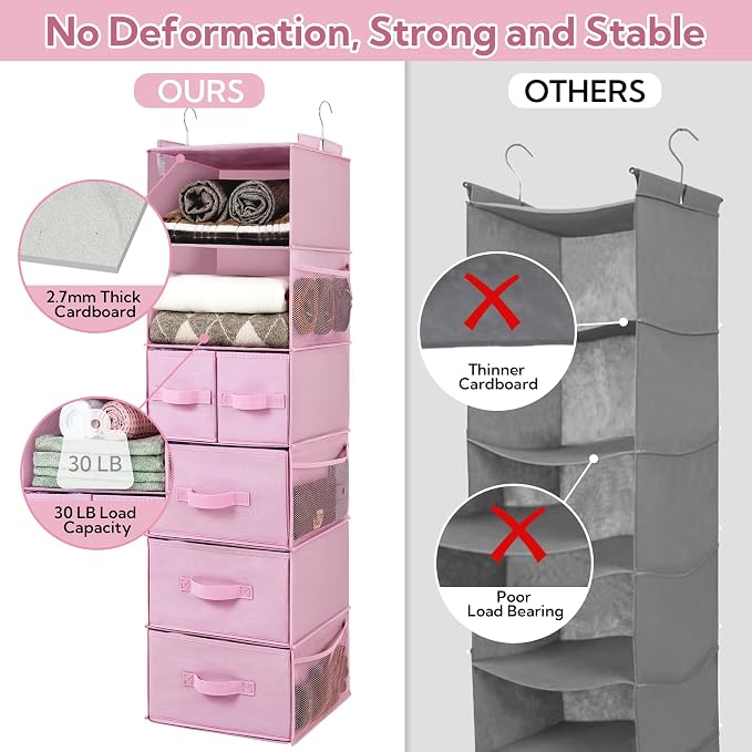 GRANNY SAYS Hanging Closet Organizers and Storage, 6 Shelves Closet Hanging - Image 6