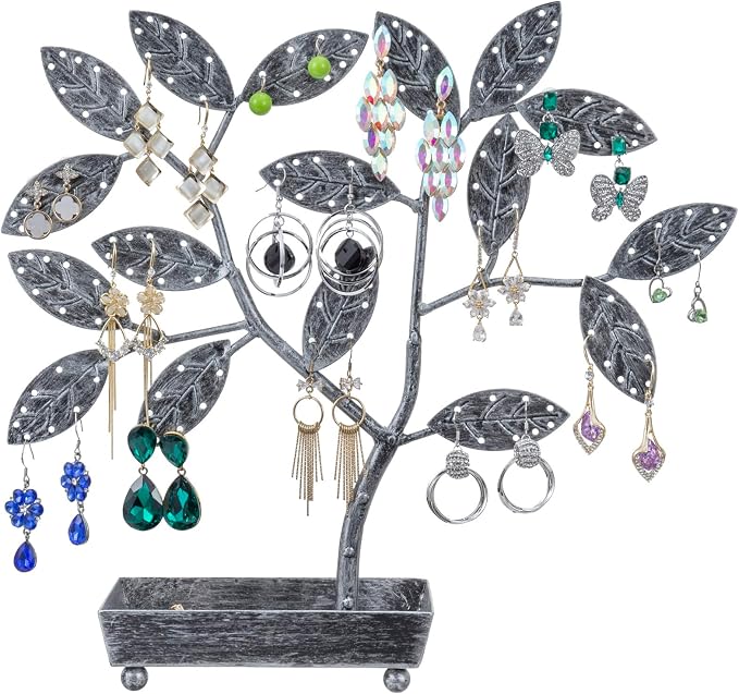 MyGift Jewelry Tree w/Bird Nest 48 pair Earrings Holder, Bracelets/Necklace - Image 6