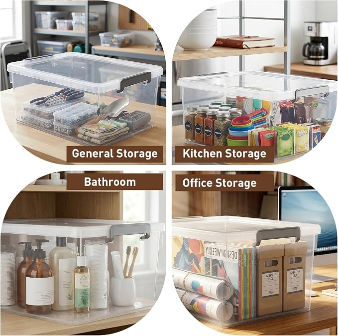 Citylife 33 Qt Ultra-Thick Clear Plastic Storage Bins - Image 7