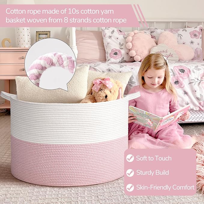 INDRESSME 115L Extra Large Pink Laundry Basket - Image 3