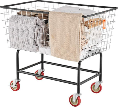 VEVOR Wire Laundry Cart, 3.8Bushel Wire Laundry Basket - Image 9
