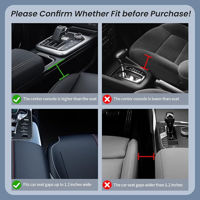 2-Pack PU Leather Car Seat Gap Organizer | 1 Cup Holder per Side | - Image 6