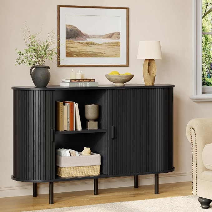 Buffet Sideboard Cabinet with Storage, Modern Accent Coffee Bar Console Table - Image 6