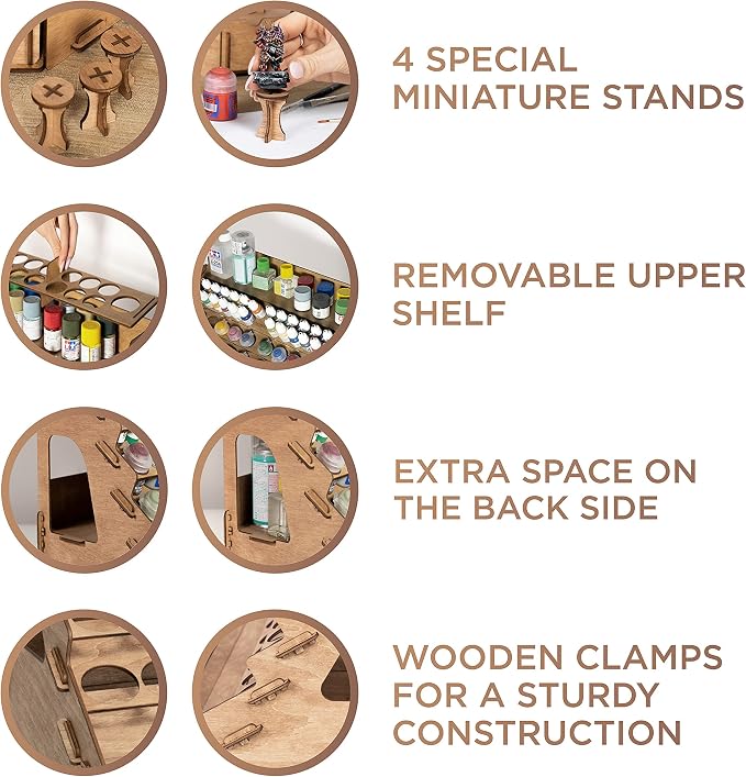 Plydolex Wooden Craft Paint Storage Rack Organizer - Image 2