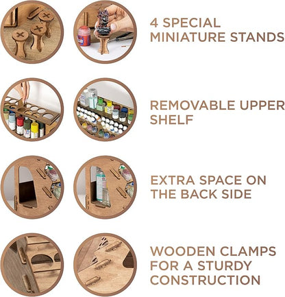 Plydolex Wooden Craft Paint Storage Rack Organizer - Image 2