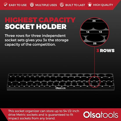 Olsa Tools Magnetic Socket Organizer - Image 2