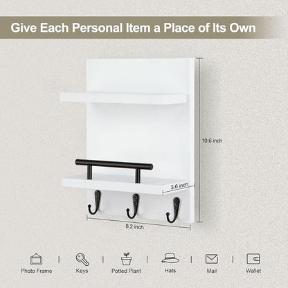 Key Holder Wall Mount, Mail Shelf Decor - Image 2