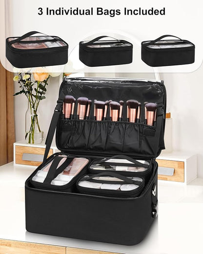 Relavel Makeup Bag Large Makeup Case Professional Cosmetic Storage Organizer - Image 3