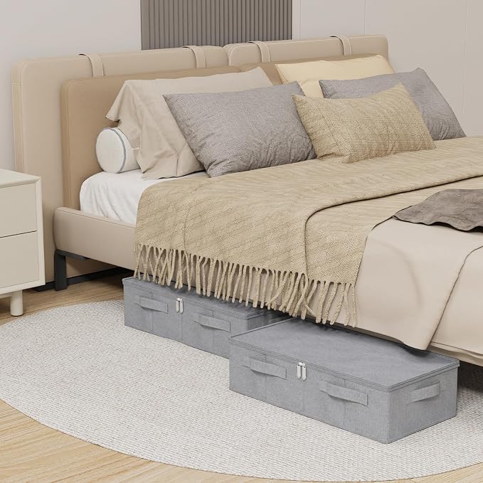 Underbed Storage Box, Foldable Bed Sheet Organizer, Cube Bags Container - Image 3