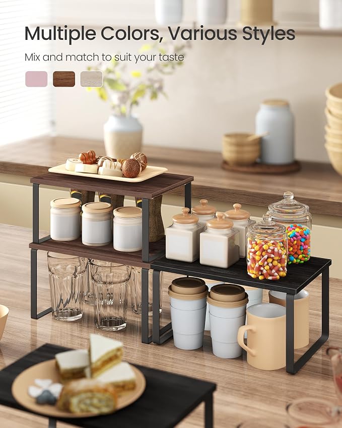 SONGMICS Cabinet Organizer Shelf, Kitchen Storage, Spice Rack, Expandable - Image 3
