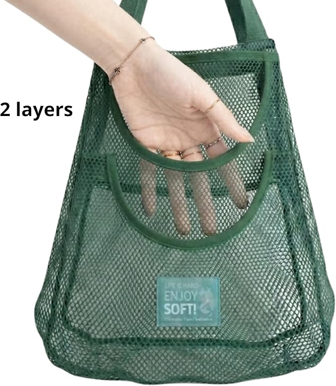 Durable Hanging Mesh Bags for Fruit & Vegetables. Reusable, Breathable Storage - Image 2