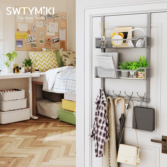 SWTYMIKI Over The Door Hooks Organizer - Image 4
