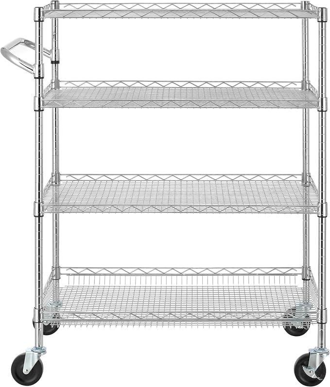 Finnhomy 4 Tier Heavy Duty Commercial Grade Rolling Cart - Image 6
