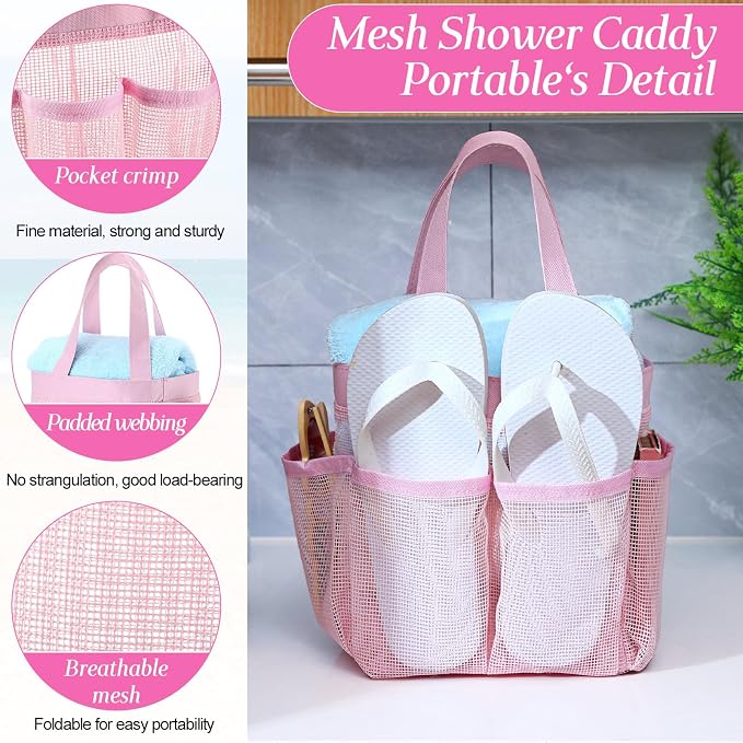 Hillban 4 Pcs Mesh Shower Caddy Portable Shower Caddy - Image 3