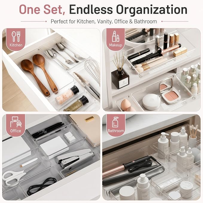 12 Pack Large Drawer Organizer Bins - Image 8