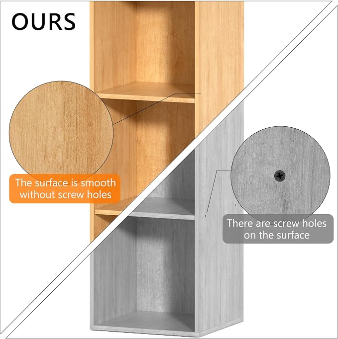 5 Cube Storage Organizer, 5 Tier Vertical Cube Bookcase Freestanding Storage - Image 6