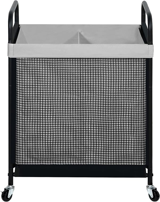 STO STO Laundry Hamper 2 Section, 100L Rolling Laundry Sorter Cart by STOSTO