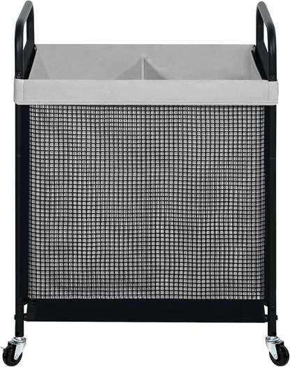 STO STO Laundry Hamper 2 Section, 100L Rolling Laundry Sorter Cart by STOSTO
