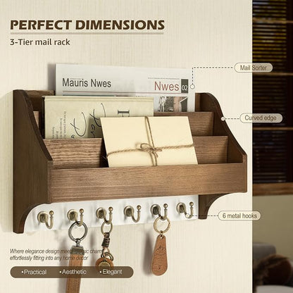 Rebee Vision Pine Wood Key Holder Wall Mount - Image 4