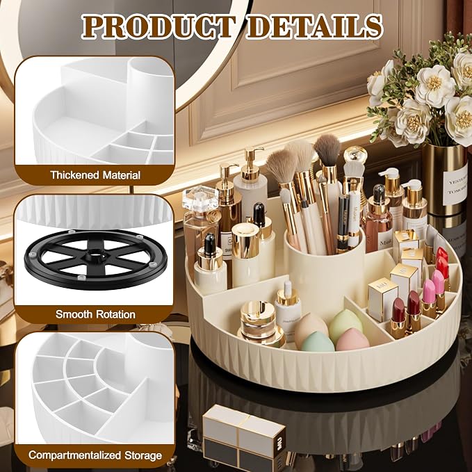 360° Rotate Makeup Organizer, Countertop Skincare Organizer, Large Capacity - Image 5