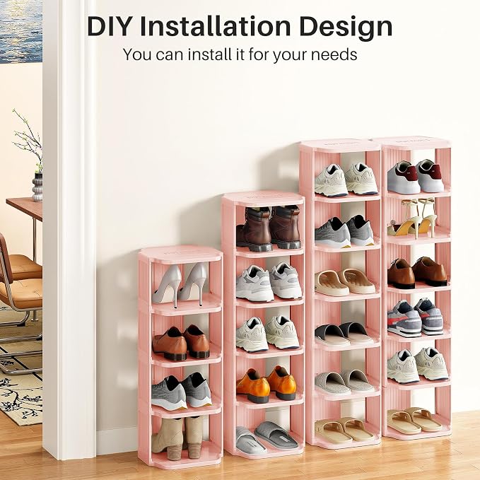 Kitstorack 10-Tier Vertical Plastic Shoe Rack, Freestanding Stackable Shoe - Image 9