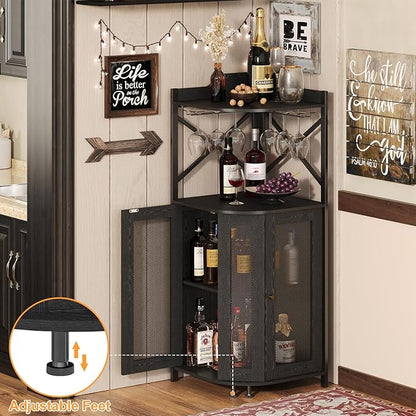JKsmart Corner Bar Cabinet - Image 5