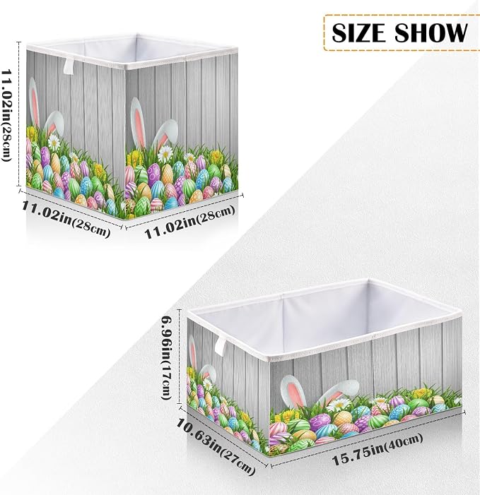Easter Grass Eggs Closet Organizers Storage Cubes Storage Bins Shelf Baskets - Image 3