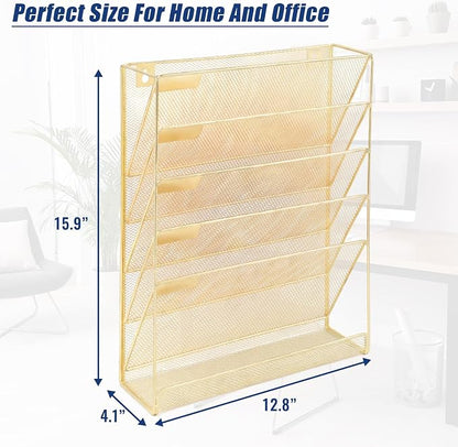 EASEPRES Desk File Organizer Mesh 6-Tier, Hanging Wall Mount Document - Image 6