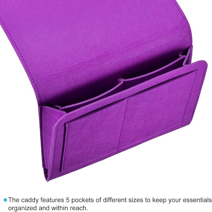PATIKIL 11in Bedside Caddy, Bed Caddy Bedside Organizer Hanging Soft Felt 5 - Image 3