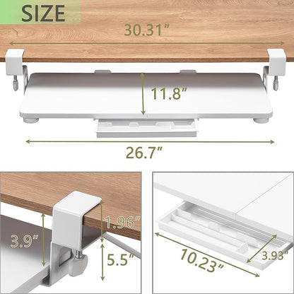 ETHU Keyboard Tray Under Desk, 26.77" X 11.81" Large Size Keyboard Tray - Image 2